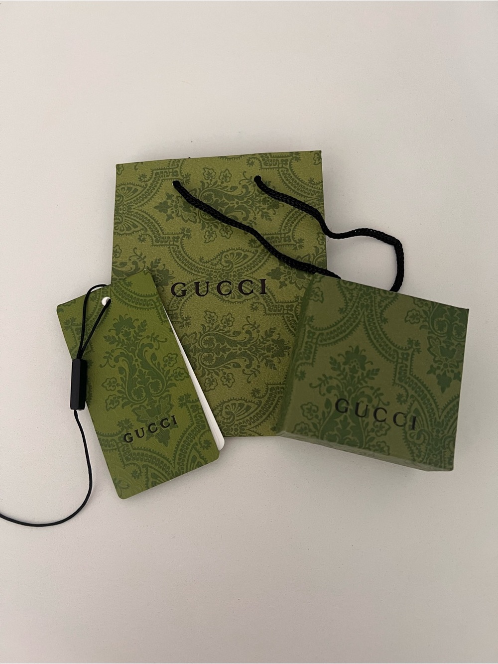 Gucci Olive Green Monogram Gift Bag with Tags